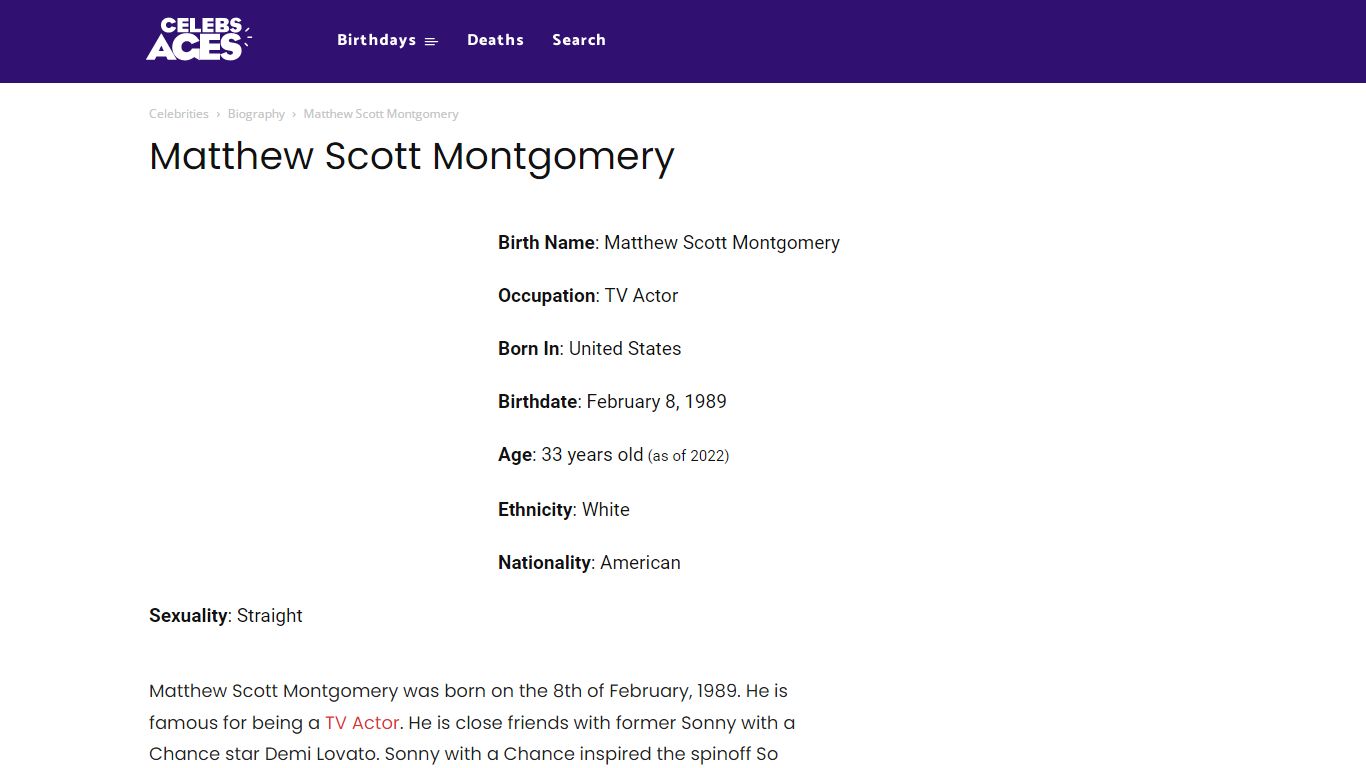 Matthew Scott Montgomery – Age, Bio, Personal Life, Family & Stats ...